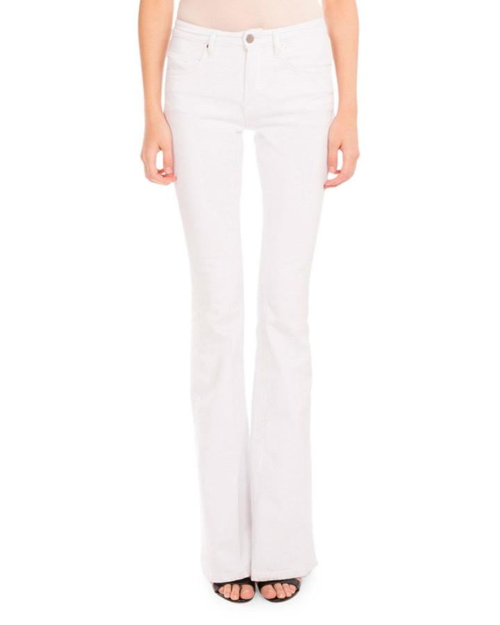 Five-pocket Flare-leg Jeans, White