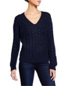 Cable-knit V-neck Pullover