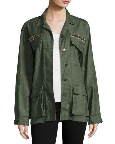 James Embellished Utility Shirt Jacket,