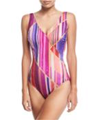 Art Deco V-neck Surplice One-piece