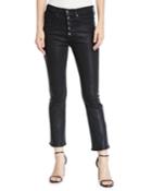 Carolyn 10 Rise Coated Kick Flare Jeans With Button Fly