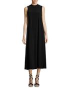 Sleeveless Knit Shift Maxi Dress, Black