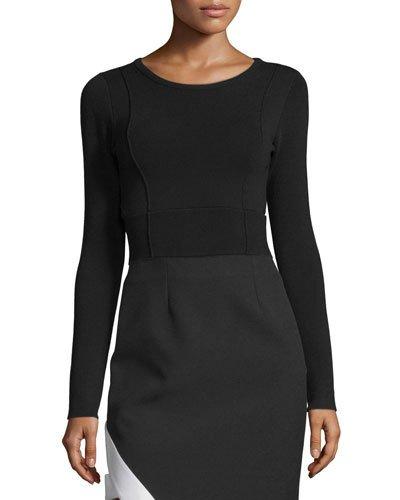 Compact Cutout-back Long-sleeve Crop Top