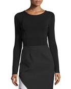 Compact Cutout-back Long-sleeve Crop Top