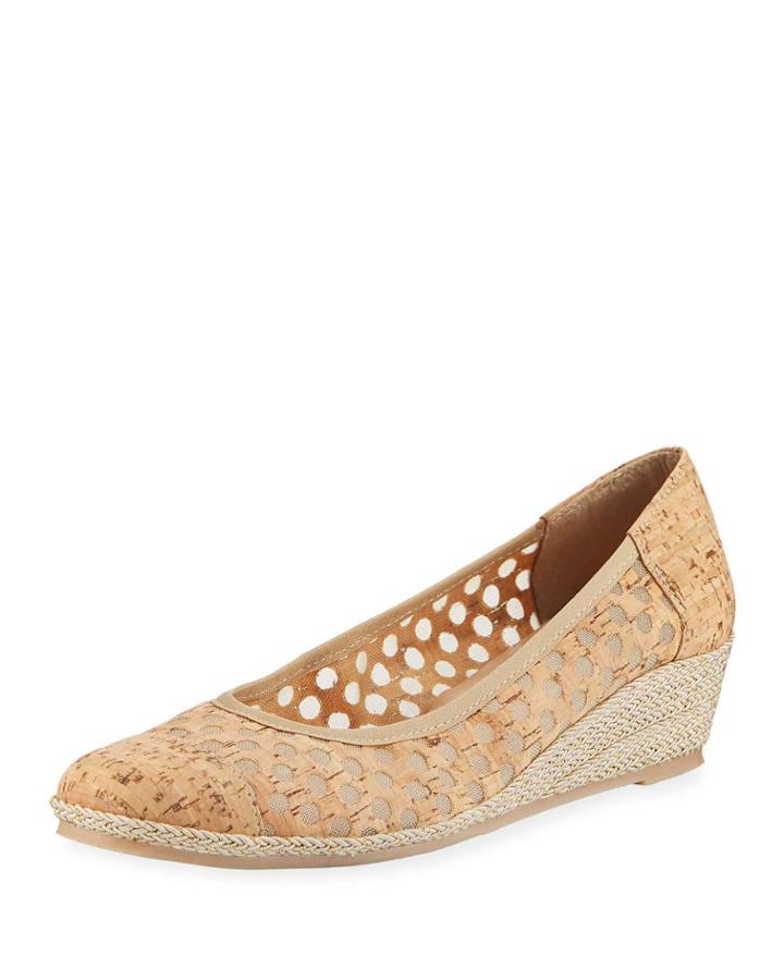 Myda Round-toe Cork Espadrille Wedge