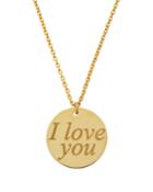 18k I Love You Pendant Necklace