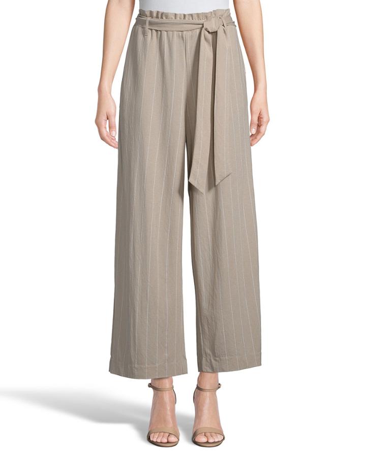 Striped Ankle Pants With