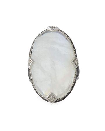 Lisse Elongated Moonstone Oval Ring,