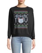 Holiday Sweater With Meowzel Tov Graphic