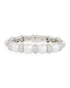 18k White Gold Pearl & Diamond Rondelle Ring