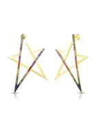 Gold-plated V-star Rainbow Earrings