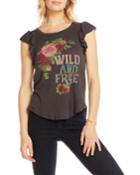 Wild & Free Rose Graphic Flutter-sleeve Tee