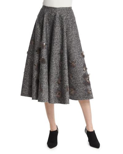 Embellished Dance Skirt, Charcoal