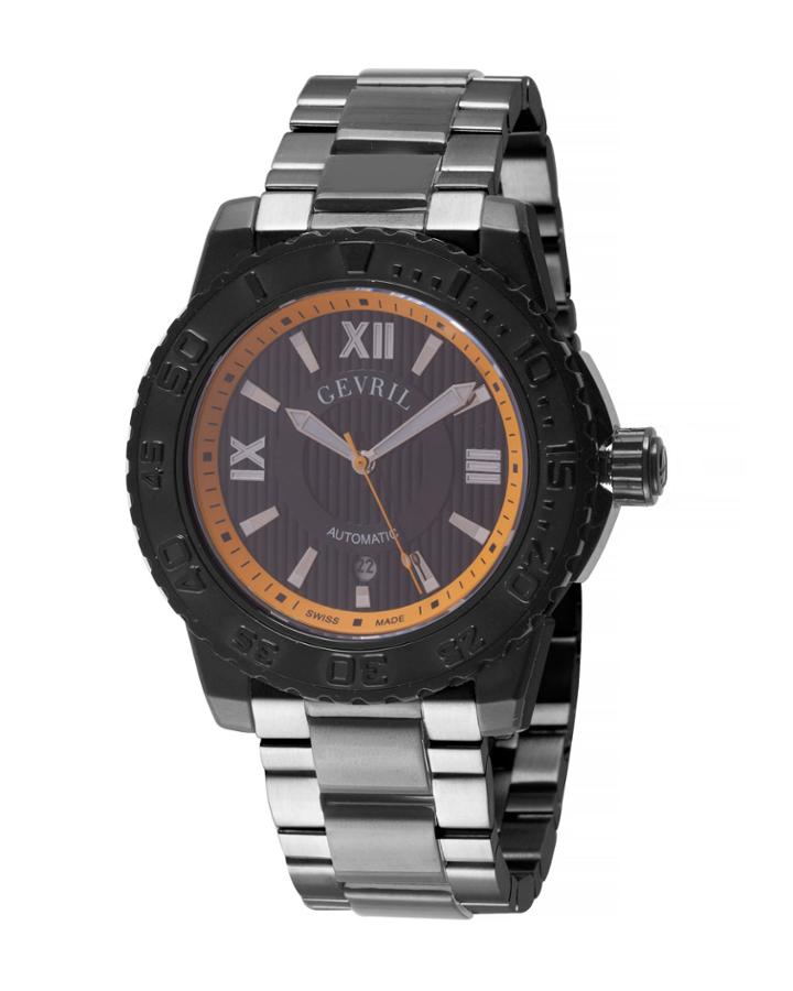 Men's Automatic-self-wind Seacloud Black Stainless Steel Bracelet Watch