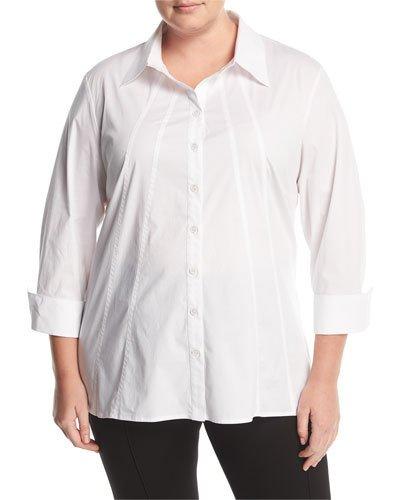 Sunrise-stitched Button-front Blouse,