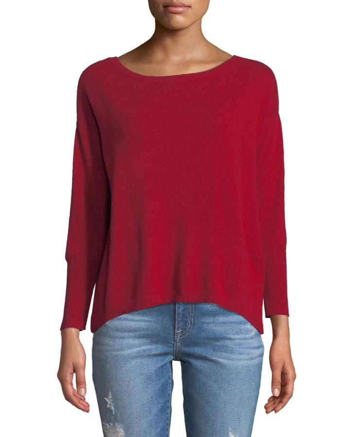 Cashmere Pompom Button-back