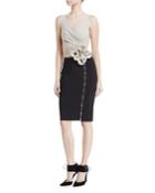 Anika Two-tone 3d Flower Zip Cocktail Dress