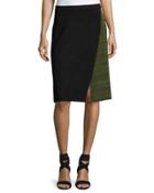 Colorblock Faux-wrap Knit
