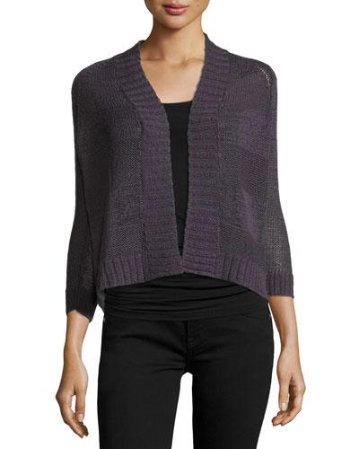 Tape Yarn Cropped Cardigan,