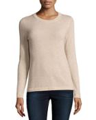 Cashmere Basic Pullover Sweater, Oatmeal