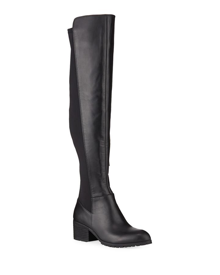 Relative Tall Stretch Leather Riding Boots