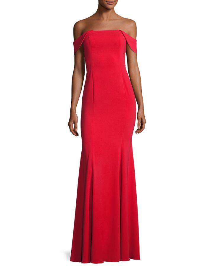 Biles Off-the-shoulder Mermaid Gown, Red