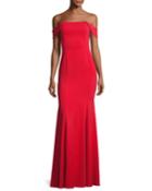 Biles Off-the-shoulder Mermaid Gown, Red