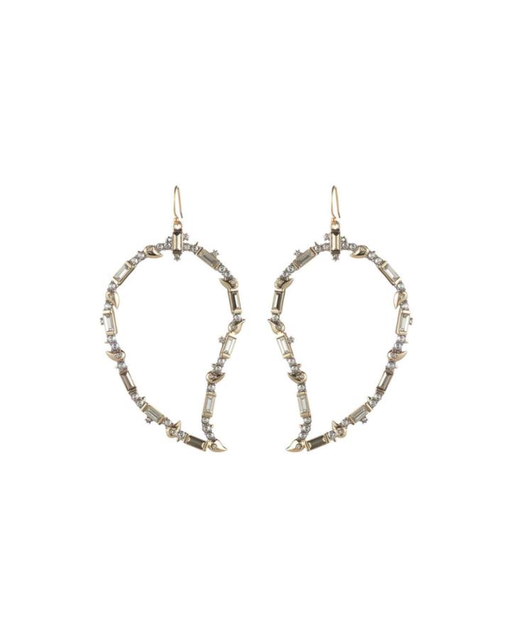 Crystal Baguette Paisley Wire Earring
