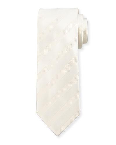 Striped Tie, White