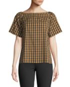 Sheryl Convertible Checkered Blouse