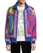 Men's Printed Zip-front Reversible Jacket