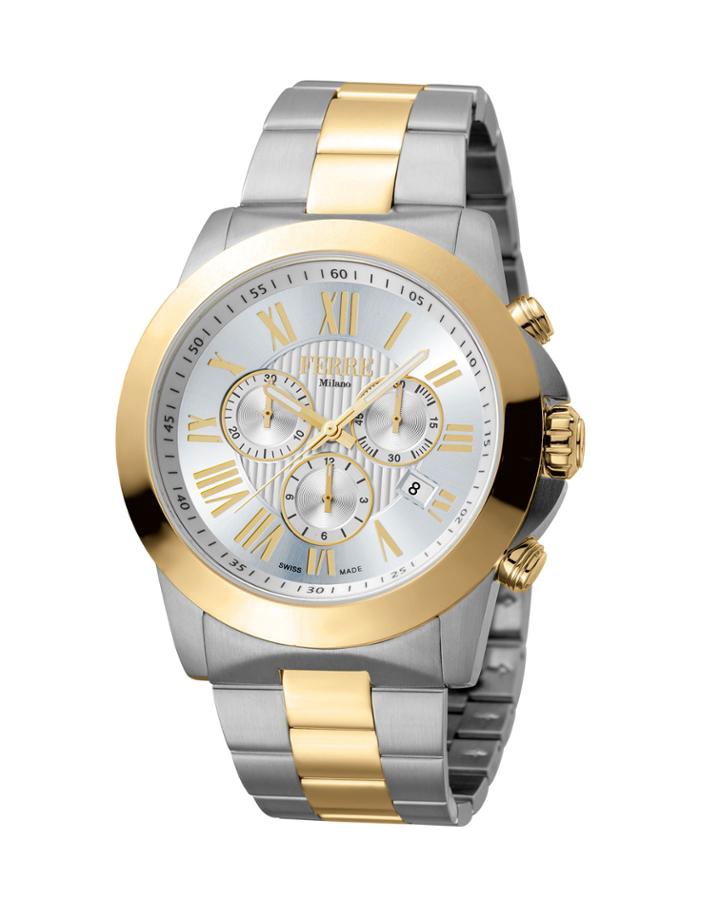 Men's 44mm Stainless Steel Roman Diver Watch With Bracelet,