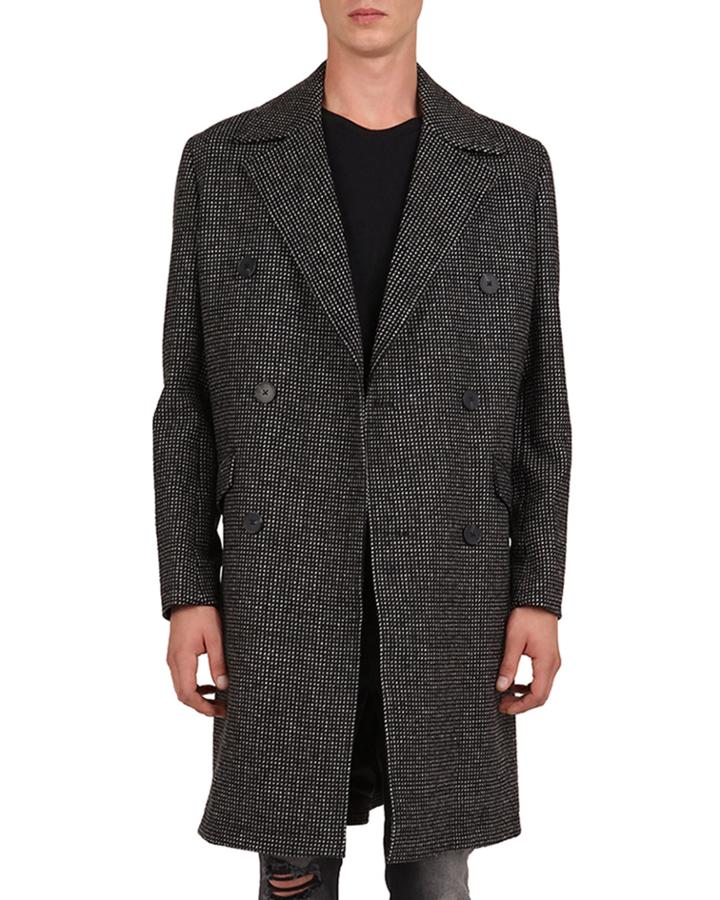 Men's Oversized Check Print Coat
