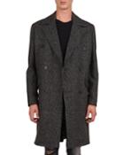Men's Oversized Check Print Coat