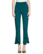 Julianne Tailored Skinny Ruffle-hem Pants