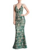 Karen Sequined-lace Evening Gown
