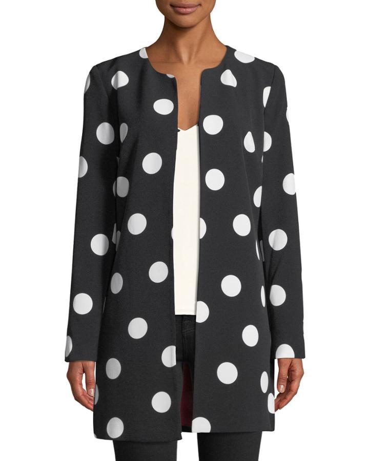 Polka-dot Crepe Topper Jacket
