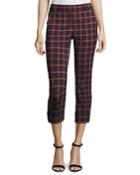 Crop Cuff York Plaid Pants, Purple