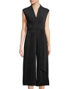 Pintucked Wide-leg Jumpsuit