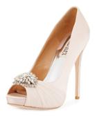 Pettal Crystal Peep-toe Pump