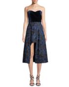 Caine Strapless Velvet Dress