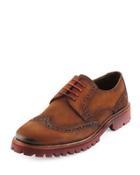 Eric Washed Suede Oxford, Brown