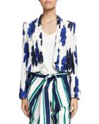 Crinkled Floral-print Jacket
