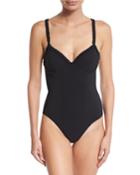 Solid Ruffle One-piece