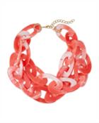Acrylic Link Necklace, Coral
