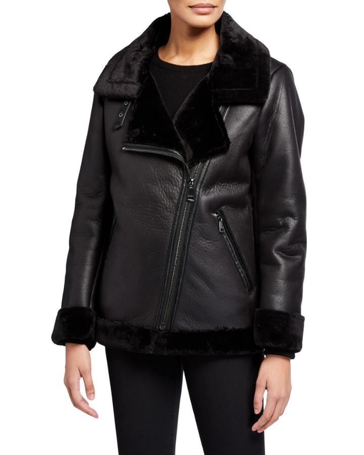 Faux-leather Moto Jacket With Faux