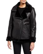 Faux-leather Moto Jacket With Faux