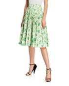Leaf-print Pleated Circle