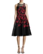 Sachin & Babi Noir Kasai Embroidered Fit & Flare Cocktail Dress, Women's,