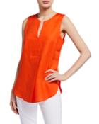 Caftan-neck Sleeveless